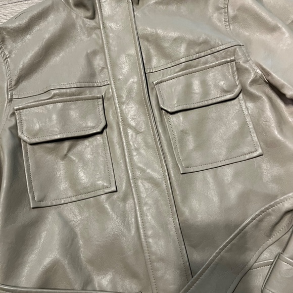 A New Day tan pleather jacket - Picture 2 of 9